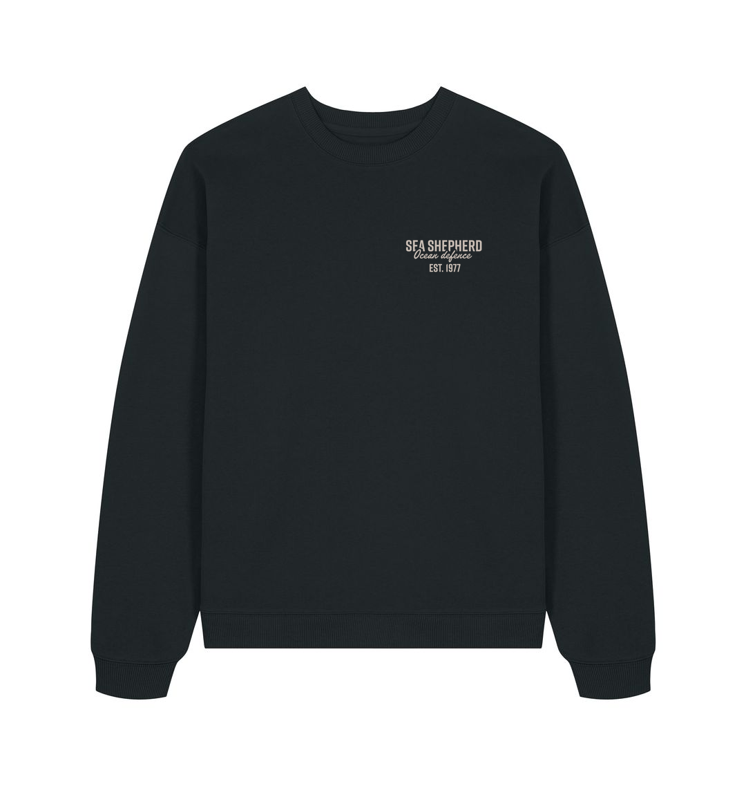 Black Printed Sweater Front